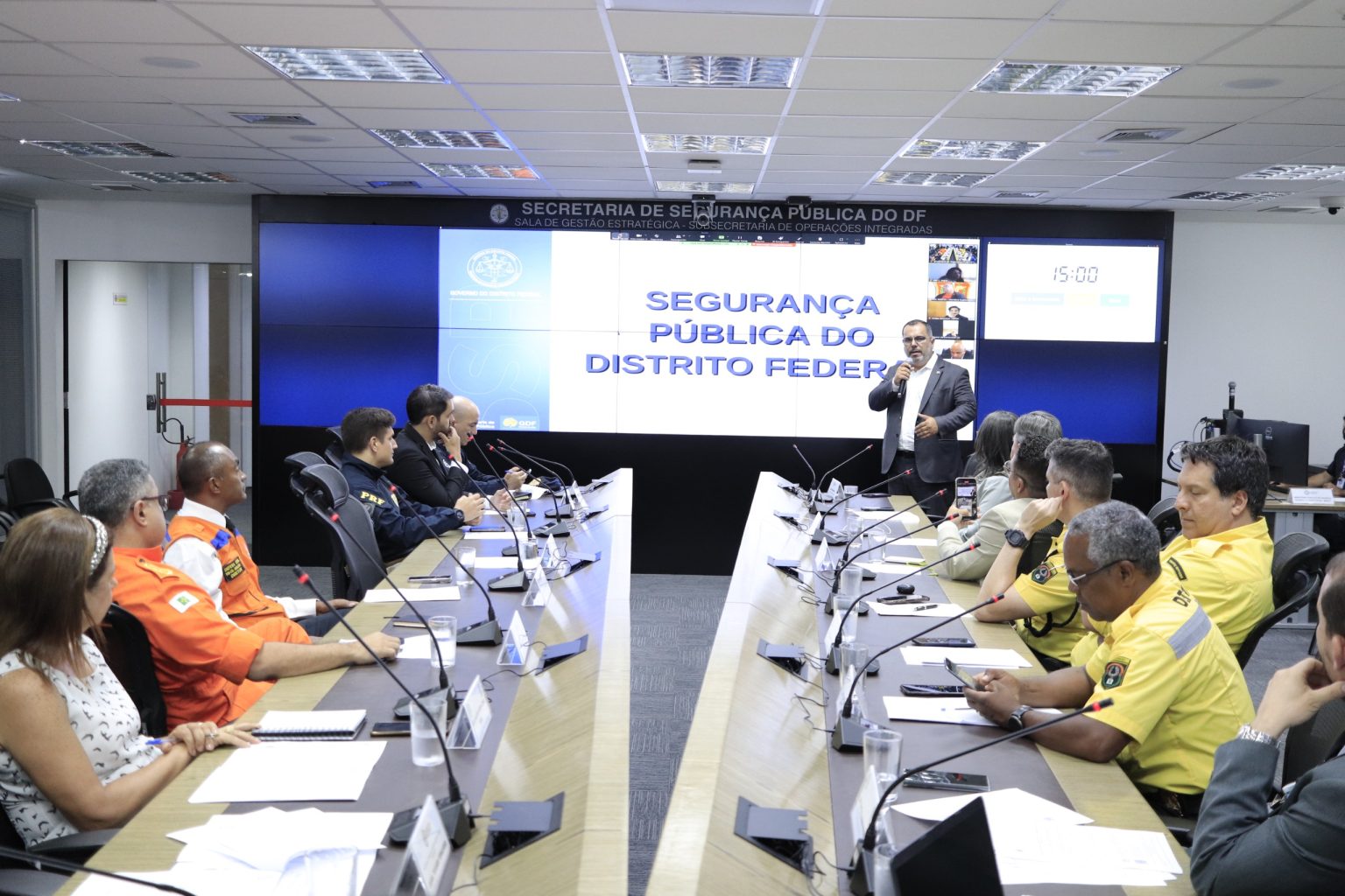 Reunião do Conselho Distrital de Segurança Pública (Condisp), realizada em fevereiro deste ano | Foto: Divulgação/SSP-DF